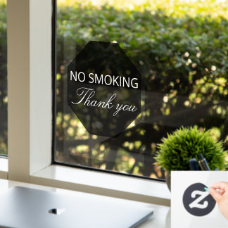 Autocollant Pour Fenêtre No Smoking Thank You Custom Window Cling
