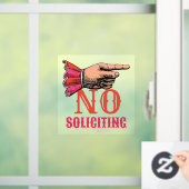 Autocollant Pour Fenêtre No Soliciting Pointing Hand Fun Window Cling (Maison)