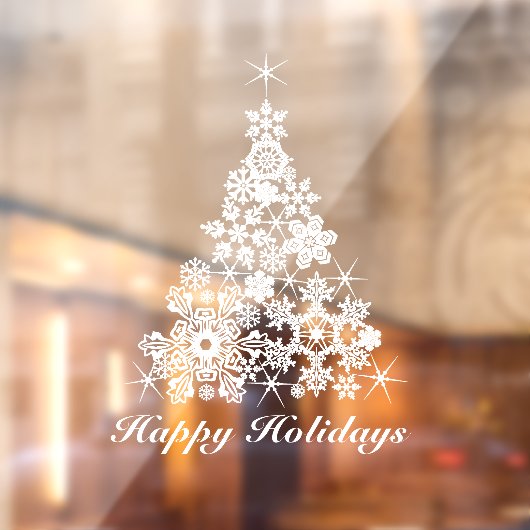 Autocollant Pour Fenêtre Noël arbre blanc (Feuille 2)