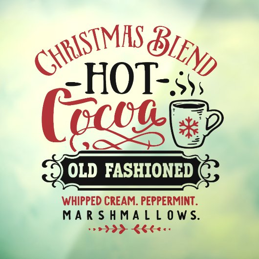 Autocollant Pour Fenêtre Noël Coca chaud vieux mode (Feuille 3)