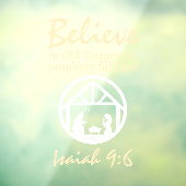 Autocollant Pour Fenêtre Noël Croire la Nativité Prophétie Or blanc (Feuille 3)