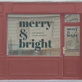 Autocollant Pour Fenêtre Noël d'affaires | Joyeux et Lumineux Vert Forêt