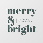 Autocollant Pour Fenêtre Noël d'affaires | Joyeux et vert de forêt vierge (Feuille)