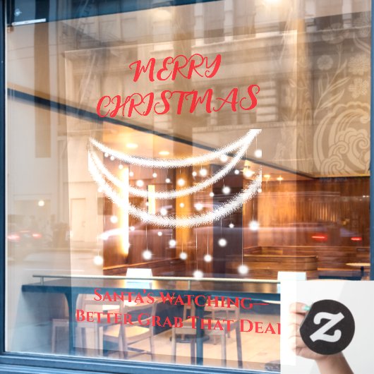 Autocollant Pour Fenêtre Noël drôle (Fenêtre de café)