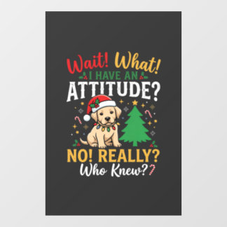Autocollant Pour Fenêtre Noël drôle attitude chien vacances