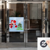 Autocollant Pour Fenêtre Noël Drôle souriant Snowman Clouer la fenêtre (Porte de bureau)