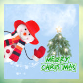 Autocollant Pour Fenêtre Noël Drôle souriant Snowman Clouer la fenêtre (Feuille 3)