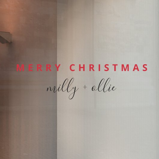 Autocollant Pour Fenêtre Noël élégant | Moderne tendance rouge et blanc