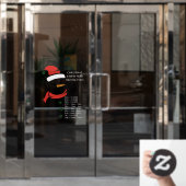 Autocollant Pour Fenêtre Noël et Nouvel An Heures d'ouverture Père Noël Sno (Porte de bureau)