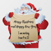 Autocollant Pour Fenêtre Noël et Père Noël avec note personnalisée (Feuille)