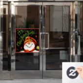 Autocollant Pour Fenêtre Noël Fantaisie Joyeux Bonhomme de neige Autocollan (Porte de bureau)