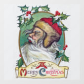 Autocollant Pour Fenêtre Noël Gnome Vintage (Feuille)