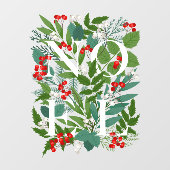 Autocollant Pour Fenêtre NOEL Green Berries Holiday (Feuille)