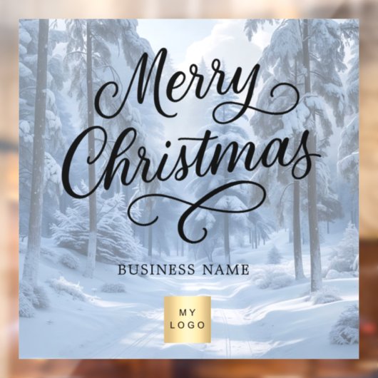 Autocollant Pour Fenêtre Noël hiver merveilleuse logo de l'entreprise (Feuille 2)