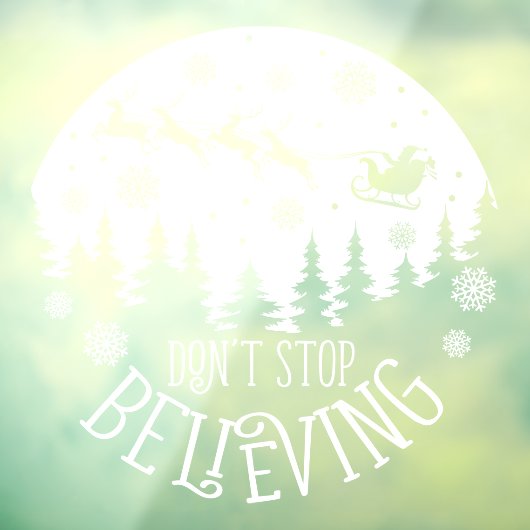 Autocollant Pour Fenêtre Noël Le Père Noël n'arrête pas de croire blanc (Feuille 3)