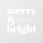 Autocollant Pour Fenêtre Noël | Merry et Bright White (Feuille)