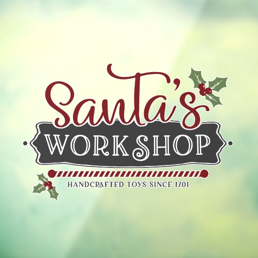 Autocollant Pour Fenêtre Noël Père Noël atelier d'art du mot (Feuille 3)