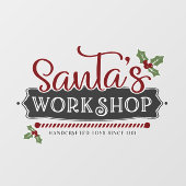 Autocollant Pour Fenêtre Noël Père Noël atelier d'art du mot (Feuille)