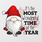 Autocollant Pour Fenêtre Noël Père Noël Gnome Temps le plus merveilleux (Feuille)