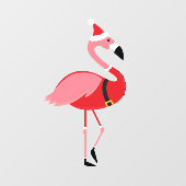 Autocollant Pour Fenêtre Noël père Noël Pink Flamant rose (Feuille)