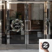 Autocollant Pour Fenêtre Noël Pinecone Wreath Joyeuses Fêtes (Porte de bureau)