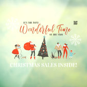 Autocollant Pour Fenêtre Noël rétro | Vacances hivernales Code QR (Feuille 3)