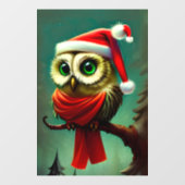 Autocollant Pour Fenêtre Noël rustique victorien de Cute Owl (Feuille)