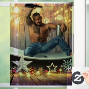 Autocollant Pour Fenêtre Noël SlipperyJoe en or argent étoiles lumières hum