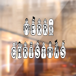 Autocollant Pour Fenêtre Noël Snowman Accueil Décoration 11x8 Magasin Vinyl