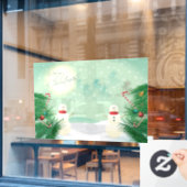 Autocollant Pour Fenêtre Noël Snowmen (Fenêtre de café)