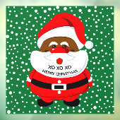 Autocollant Pour Fenêtre Noël vert du Père Noël africain-américain (Feuille 3)