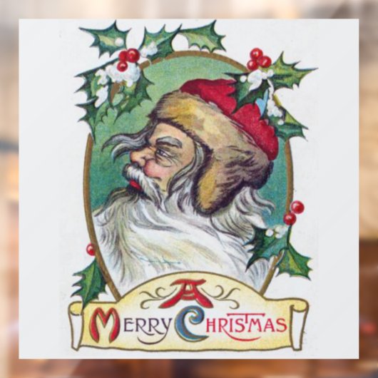 Autocollant Pour Fenêtre Noël vintage Gnome (Feuille 2)