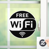 Autocollant Pour Fenêtre Noir Blanc Affaires Wi-Fi gratuit (Maison)