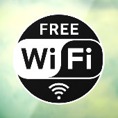 Autocollant Pour Fenêtre Noir Blanc Affaires Wi-Fi gratuit (Feuille 3)