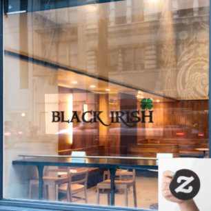 Autocollant Pour Fenêtre Noir irlandais avec trèfle serrure avant