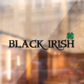 Autocollant Pour Fenêtre Noir irlandais avec trèfle serrure avant (Feuille 2)