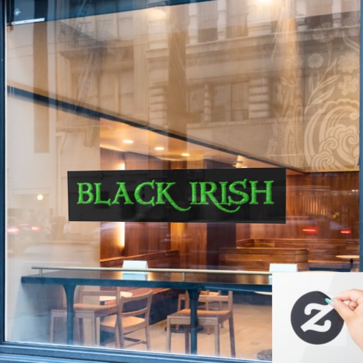 Autocollant Pour Fenêtre Noir irlandais grand vert noir fenêtre serrure (Fenêtre de café)