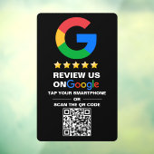 Autocollant Pour Fenêtre Noir moderne Code QR personnalisé Google Review (Feuille 3)