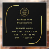 Autocollant Pour Fenêtre Noir & Or, Heure D'Ouverture Avec Logo Heures D'Ou (Feuille 2)