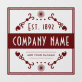 Autocollant Pour Fenêtre Nom commercial établi, Décoratif (Feuille)