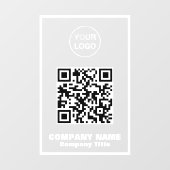 Autocollant Pour Fenêtre Nom commercial, logo et code QR (Feuille)