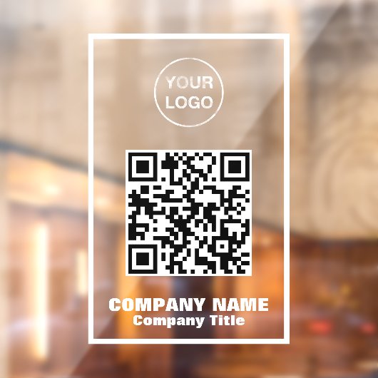 Autocollant Pour Fenêtre Nom commercial, logo et code QR (Feuille 2)