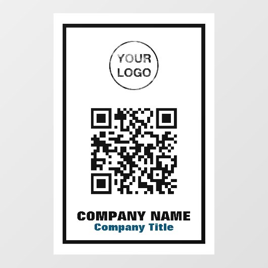 Autocollant Pour Fenêtre Nom commercial, logo et code QR (Feuille)