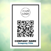 Autocollant Pour Fenêtre Nom commercial, logo et code QR (Feuille 3)