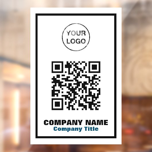Autocollant Pour Fenêtre Nom commercial, logo et code QR (Feuille 2)