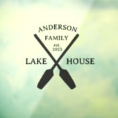 Autocollant Pour Fenêtre Nom de famille personnalisé Lake House (Feuille 3)
