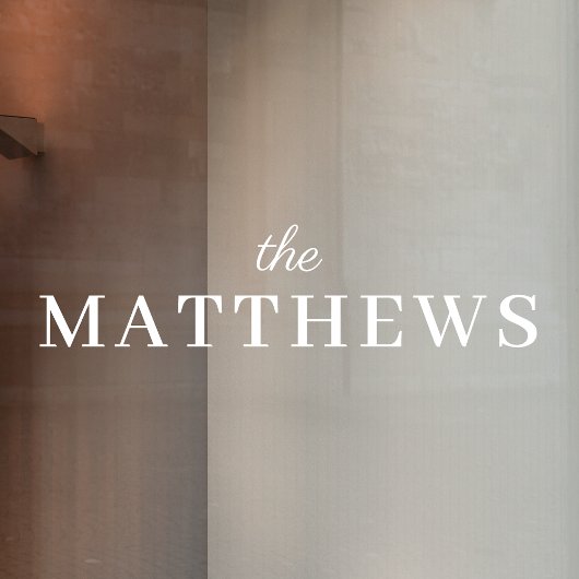 Autocollant Pour Fenêtre Nom de famille | Porte d'entrée blanc transparent