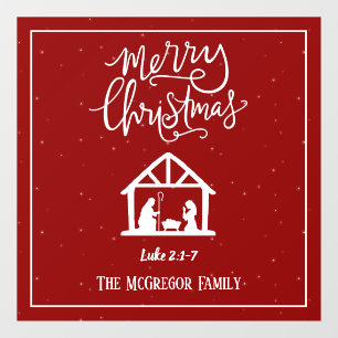Autocollant Pour Fenêtre Nom de la famille ou de l'entreprise Joyeux Noël d