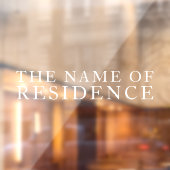 Autocollant Pour Fenêtre Nom de la résidence (Feuille 2)