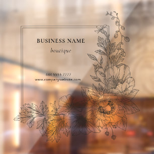 Autocollant Pour Fenêtre Nom de l'entreprise de salon de détente à bordure 
